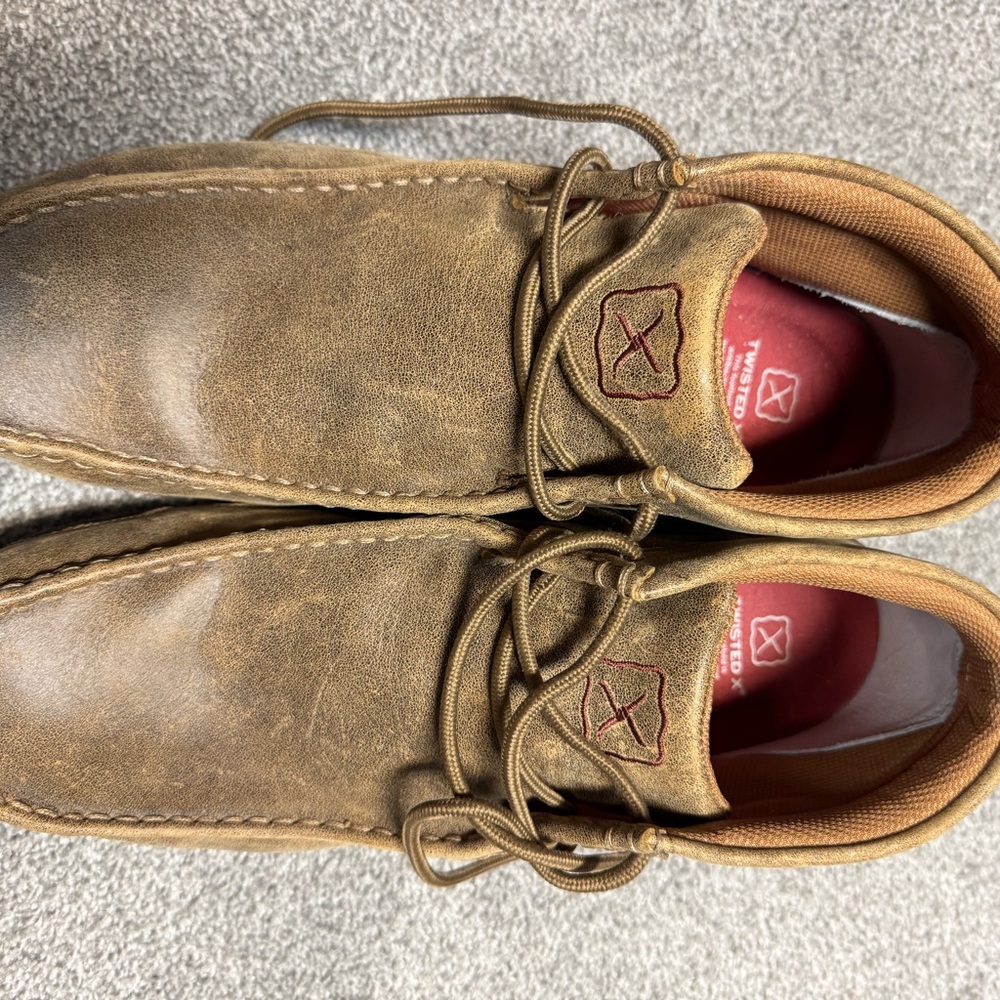Twisted X Brown Boots with Suede Upper and Rounded Toe